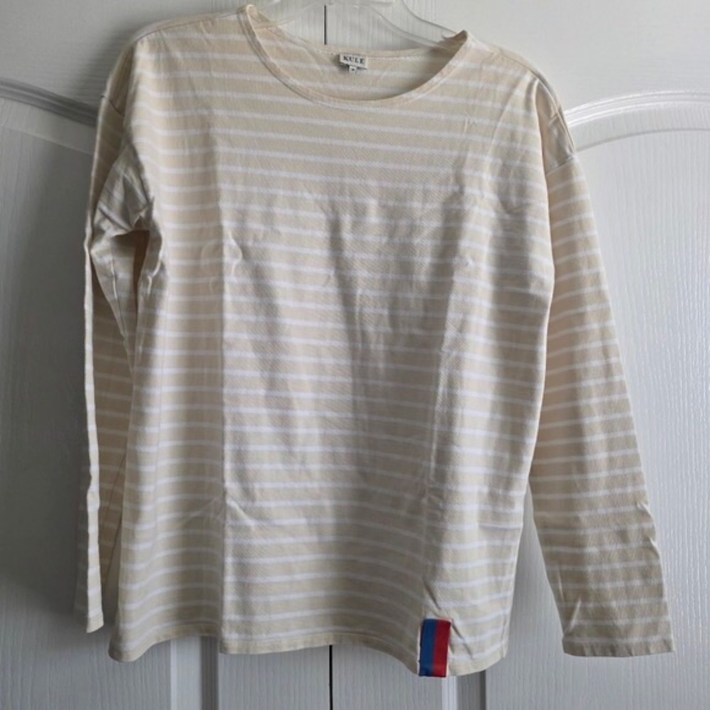 Norse Projects Cream and White Striped Kids Long Sleeve Tee